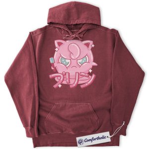 Jigglypuff Hoodie, Pokemon Hoodie, PKM Hoodie, Anime Graphic Pullover, Comfort Colors Hoodie