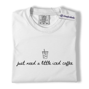 Alternative view of Iced Coffee Shirt, Handwritten Coffee Cup Graphic Tee, Coffee Lover Caffeine Addict T-Shirt, Cute Gift for Barista & Iced Latte Fans, Comfort Colors Shirt