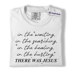 Alternative view of Jesus Faith Shirt, Inspirational Script Quote Sparkle Graphic Tee, Christian Encouragement T-Shirt, Prayer Gift for Church Women, Comfort Colors Shirt