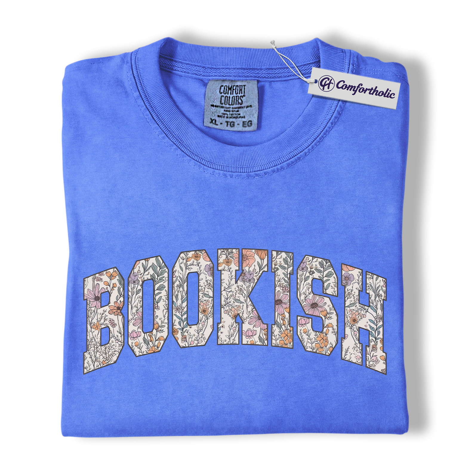 Book Lover Shirt, Floral Bookish Varsity Lettering Graphic Tee, Avid Reader T-Shirt, Gift for Readers, Comfort Colors Shirt - Image 13