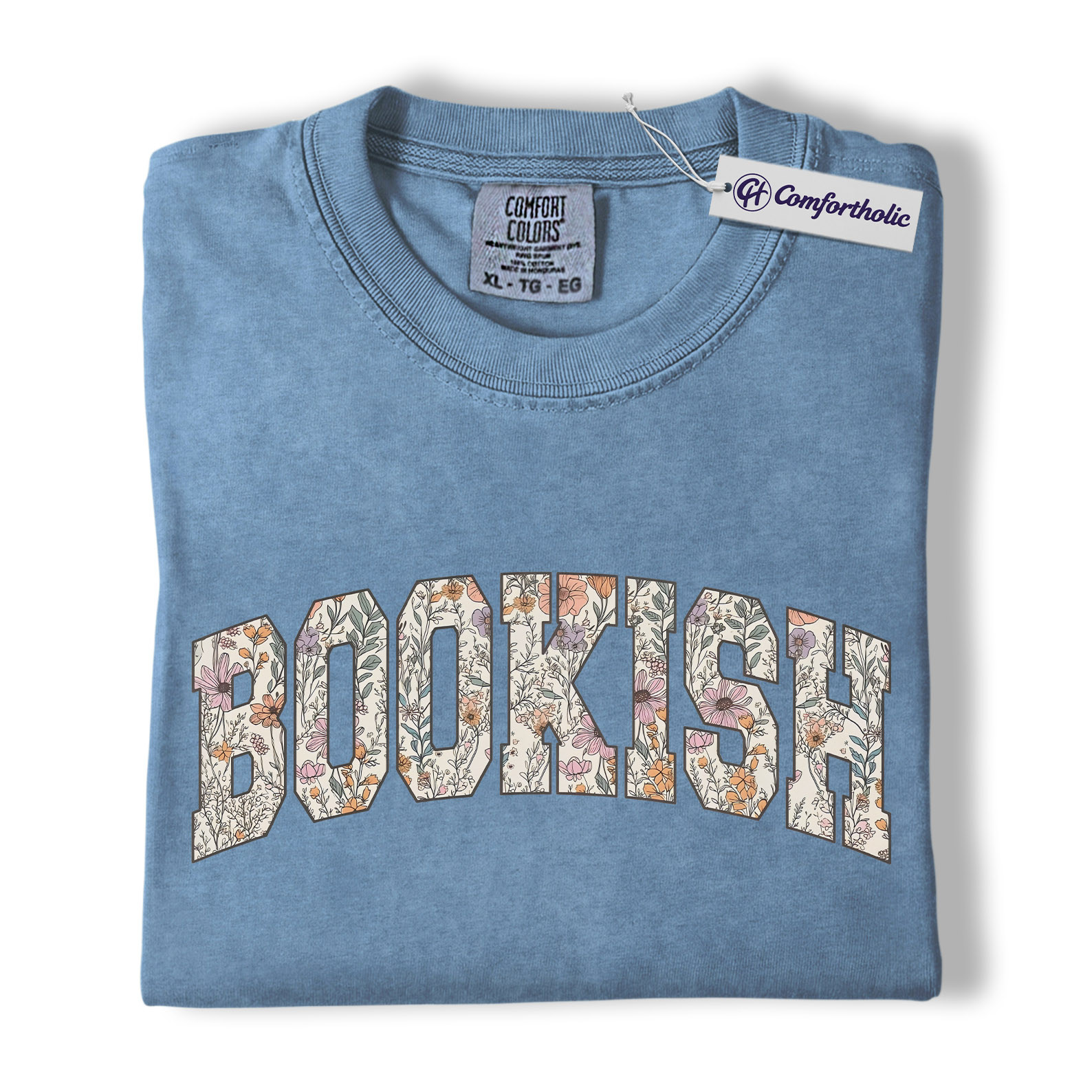 Book Lover Shirt, Floral Bookish Varsity Lettering Graphic Tee, Avid Reader T-Shirt, Gift for Readers, Comfort Colors Shirt - Image 18