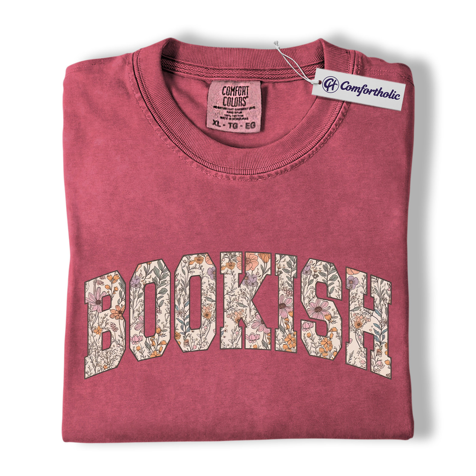 Book Lover Shirt, Floral Bookish Varsity Lettering Graphic Tee, Avid Reader T-Shirt, Gift for Readers, Comfort Colors Shirt - Image 19