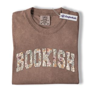 Book Lover Shirt, Floral Bookish Varsity Lettering Graphic Tee, Avid Reader T-Shirt, Gift for Readers, Comfort Colors Shirt