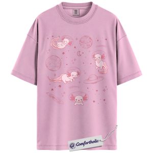 Axolotl Shirt, Space Pet Salamander Graphic Tee, Cute Kawaii T-Shirt for Exotic Pet Lovers, Gift for Axolotl Owners, Comfort Colors Shirt