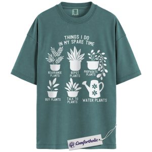 Plant Lover Shirt, Things I Do in My Spare Time Houseplant Graphic Tee, Funny Plant Mom T-Shirt, Gardening Gift for Women, Comfort Colors Shirt