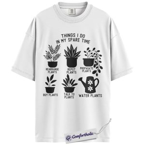 Alternative view of Plant Lover Shirt, Things I Do in My Spare Time Houseplant Graphic Tee, Funny Plant Mom T-Shirt, Gardening Gift for Women, Comfort Colors Shirt