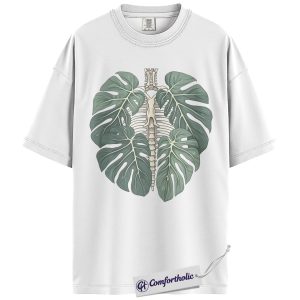 Alternative view of Plant Lover Shirt, Skeleton Lungs Monstera Leaf Graphic Tee, Botanical Houseplant T-Shirt, Gift for Plant Moms, Comfort Colors Shirt