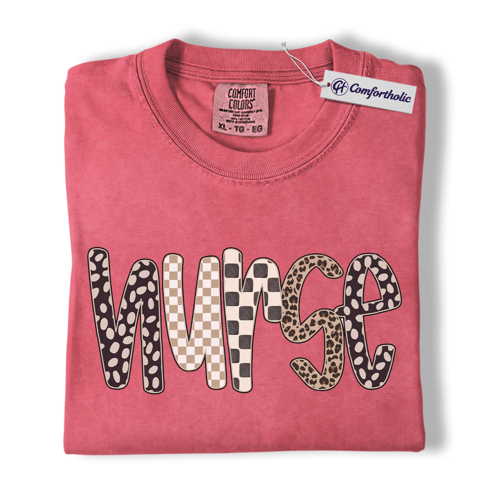 Nurse Shirt, Cute Pattern Letter Graphic Tee, Registered Nurse T-Shirt for Women, Nurse Appreciation Gift, Comfort Colors Shirt - Image 9