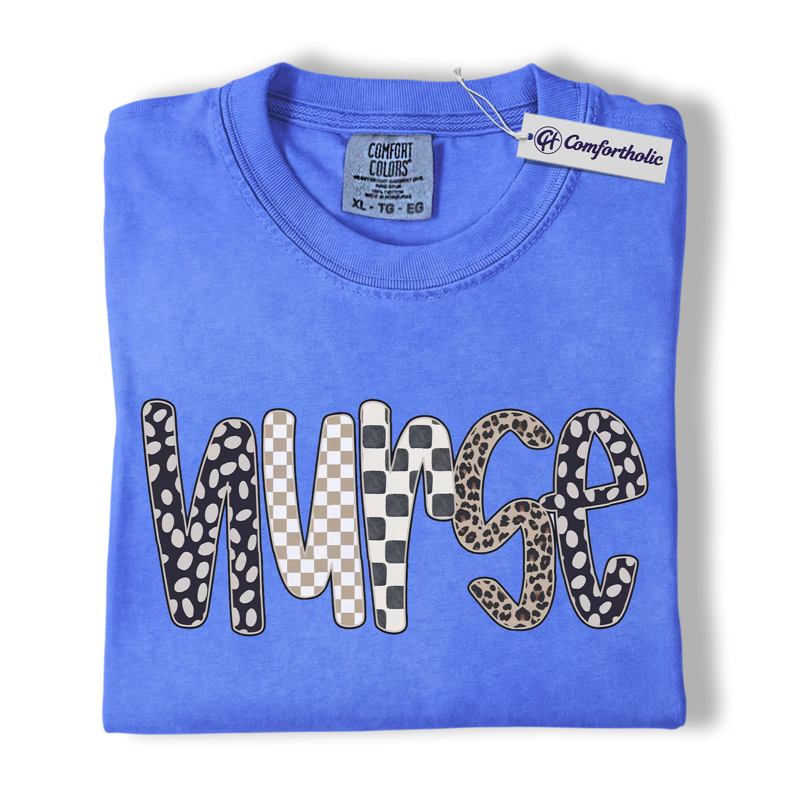 Nurse Shirt, Cute Pattern Letter Graphic Tee, Registered Nurse T-Shirt for Women, Nurse Appreciation Gift, Comfort Colors Shirt - Image 12