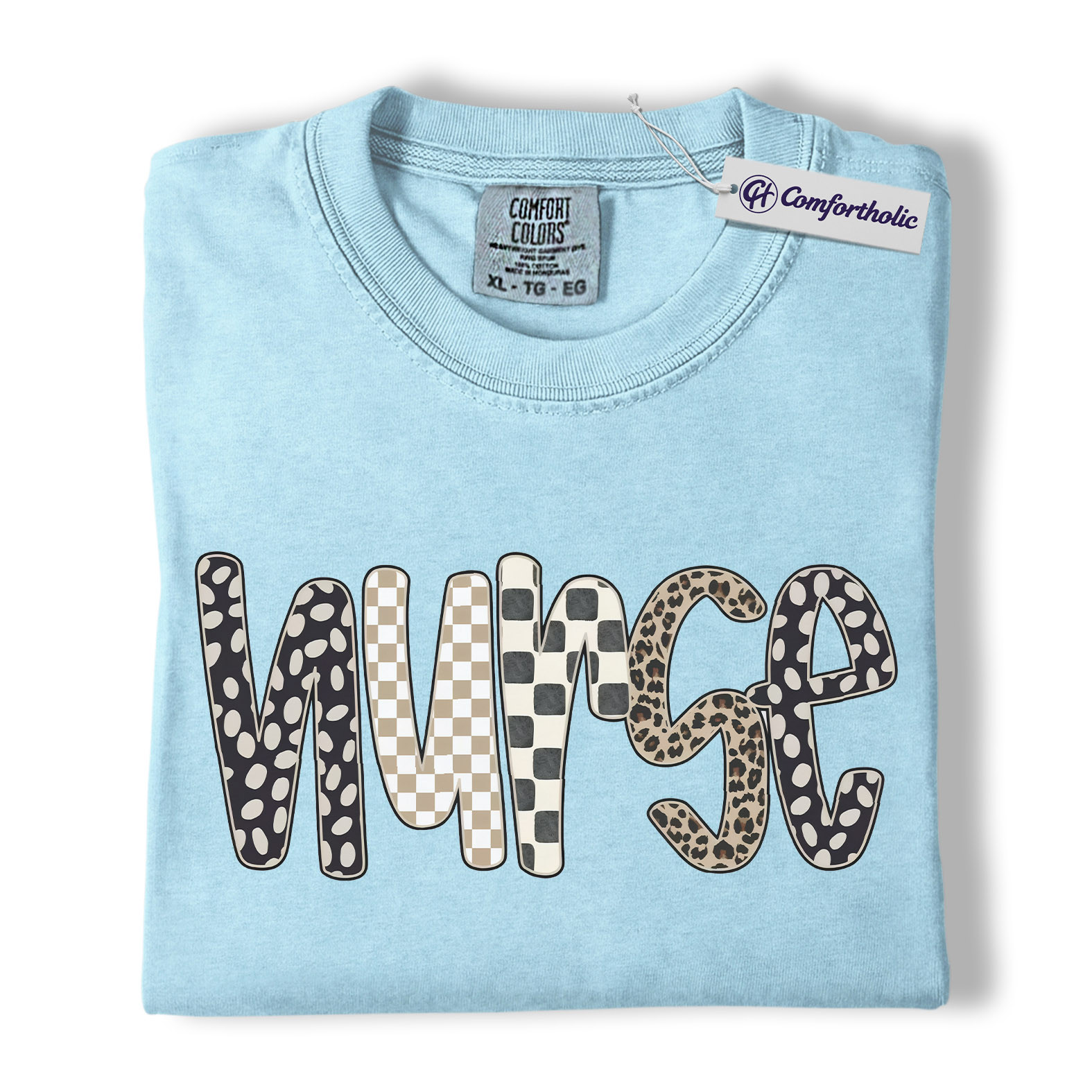 Nurse Shirt, Cute Pattern Letter Graphic Tee, Registered Nurse T-Shirt for Women, Nurse Appreciation Gift, Comfort Colors Shirt - Image 14