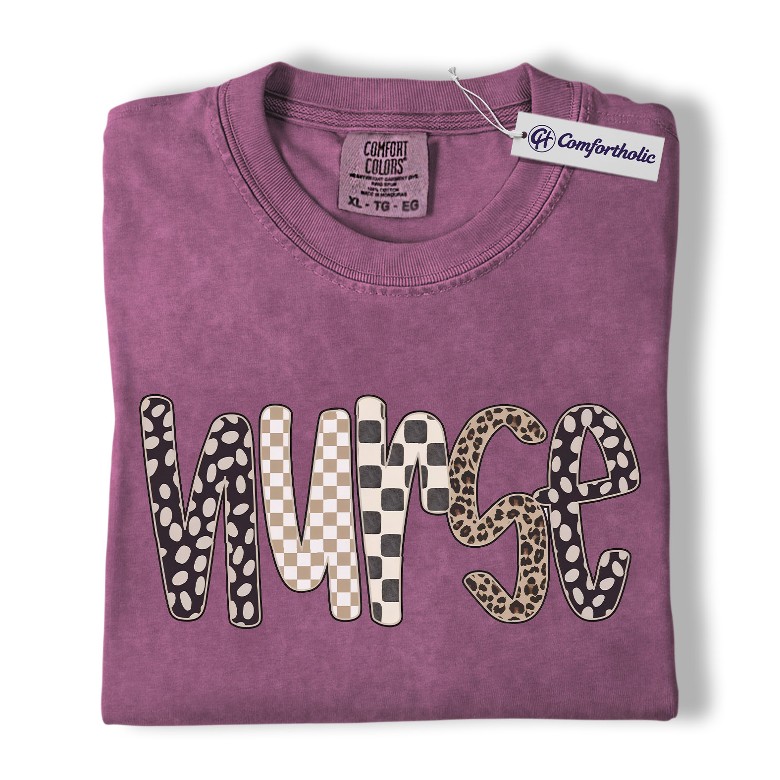 Nurse Shirt, Cute Pattern Letter Graphic Tee, Registered Nurse T-Shirt for Women, Nurse Appreciation Gift, Comfort Colors Shirt - Image 15