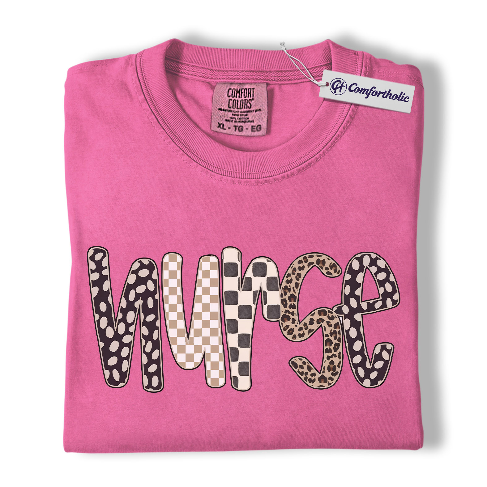 Nurse Shirt, Cute Pattern Letter Graphic Tee, Registered Nurse T-Shirt for Women, Nurse Appreciation Gift, Comfort Colors Shirt - Image 16