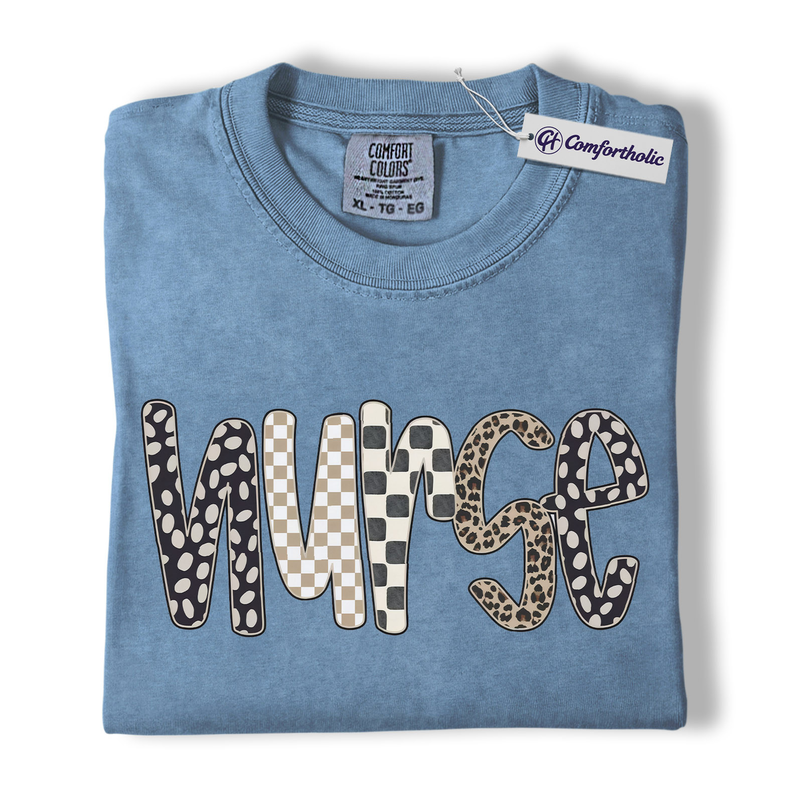 Nurse Shirt, Cute Pattern Letter Graphic Tee, Registered Nurse T-Shirt for Women, Nurse Appreciation Gift, Comfort Colors Shirt - Image 17