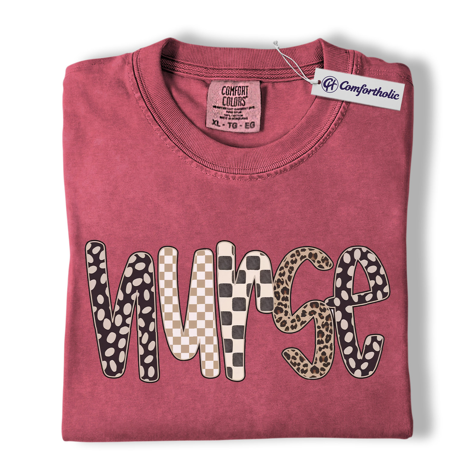 Nurse Shirt, Cute Pattern Letter Graphic Tee, Registered Nurse T-Shirt for Women, Nurse Appreciation Gift, Comfort Colors Shirt - Image 18