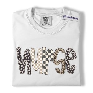 Alternative view of Nurse Shirt, Cute Pattern Letter Graphic Tee, Registered Nurse T-Shirt for Women, Nurse Appreciation Gift, Comfort Colors Shirt