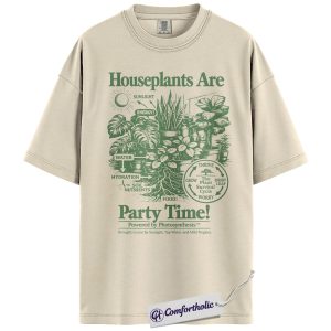 Houseplant Shirt, Houseplants Are Party Time Photosynthesis Plant Graphic Tee, Funny Plant Lover T-Shirt for Plant Moms, Gift for Houseplant Lovers, Comfort Colors Shirt