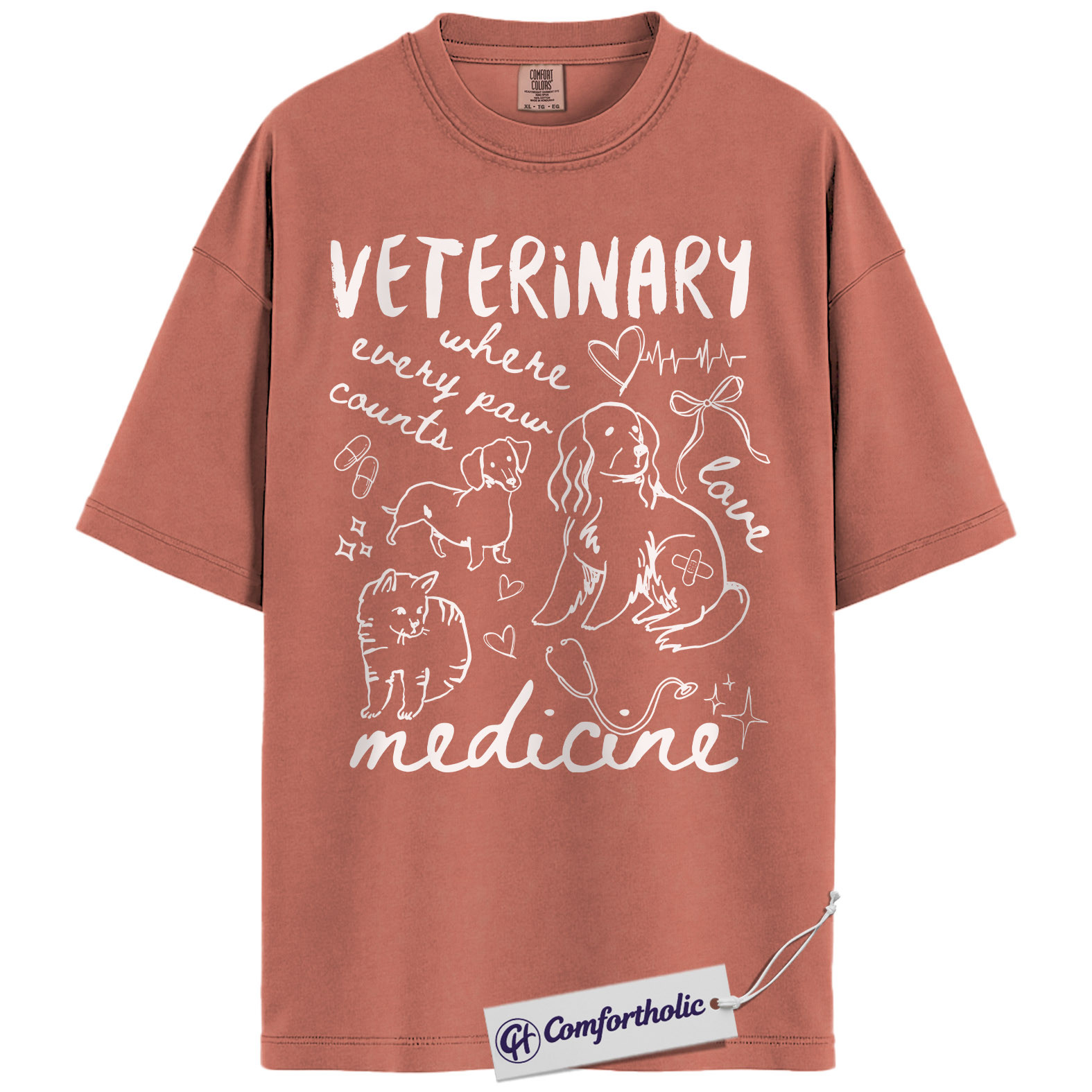 Vet Tech Shirt, Veterinary Where Every Paw Counts Graphic Tee, Veterinary Medicine T-Shirt, Vet Tech Appreciation Gift, Comfort Colors Shirt - Image 7