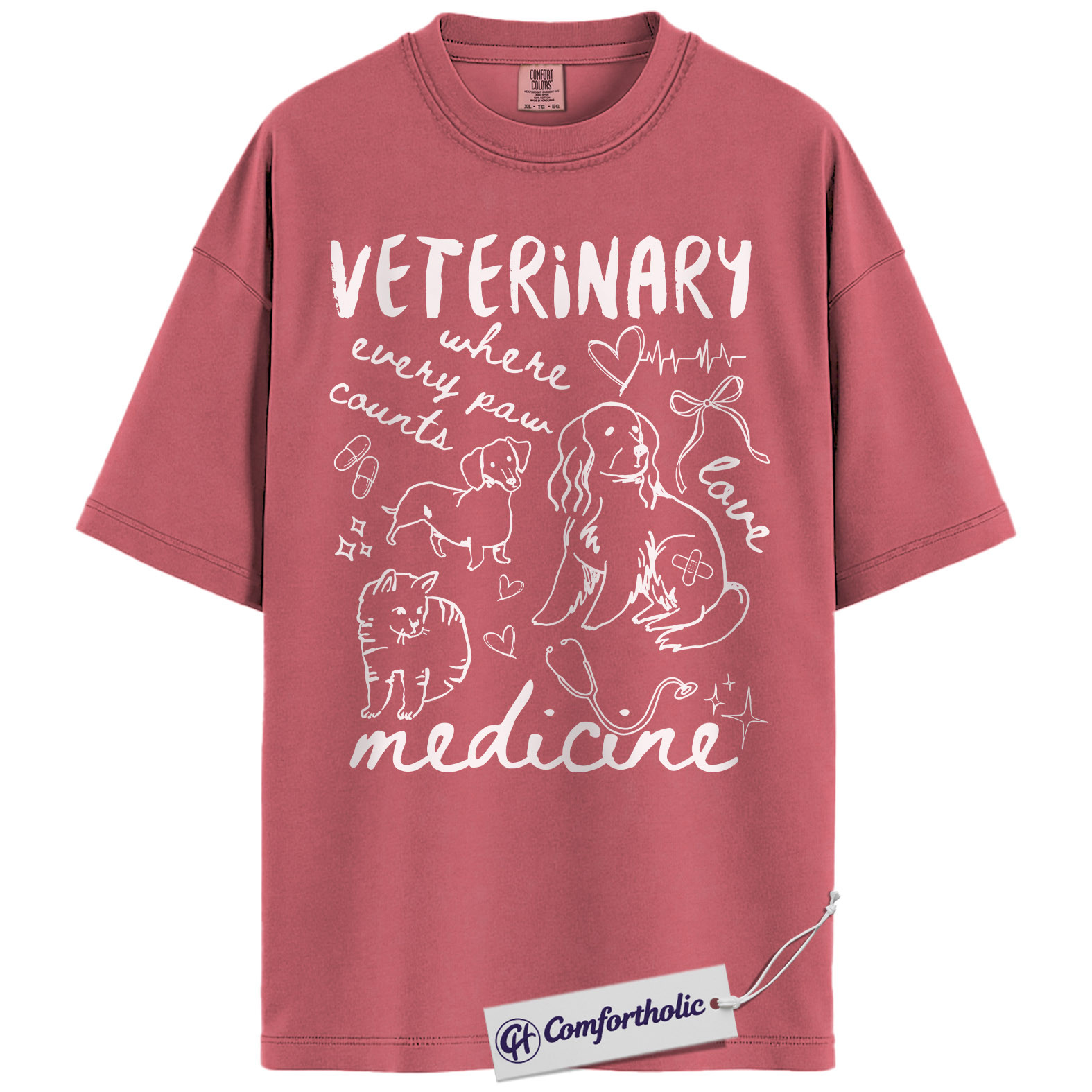 Vet Tech Shirt, Veterinary Where Every Paw Counts Graphic Tee, Veterinary Medicine T-Shirt, Vet Tech Appreciation Gift, Comfort Colors Shirt - Image 9