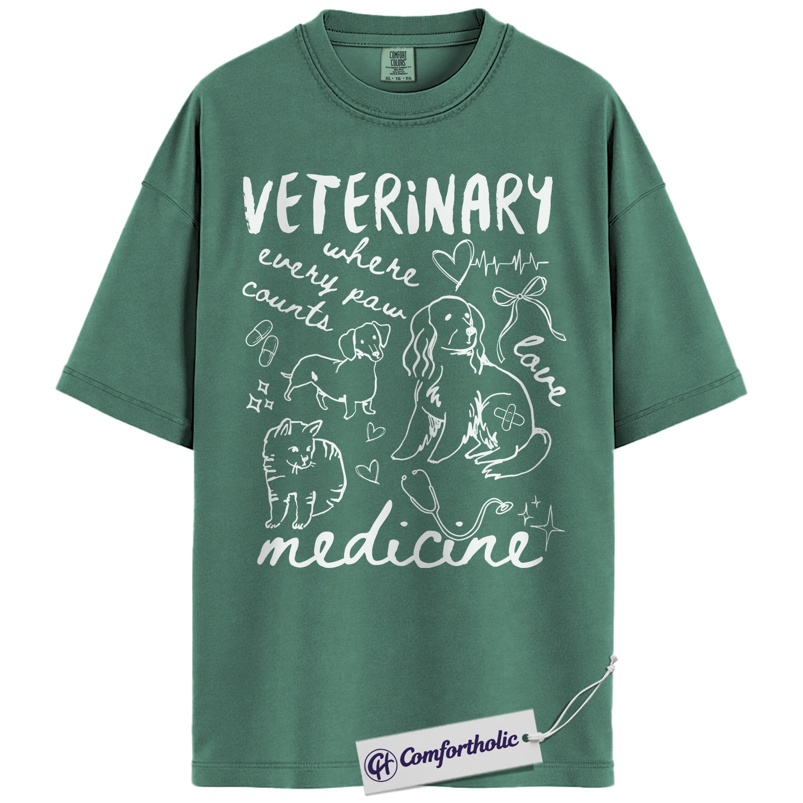 Vet Tech Shirt, Veterinary Where Every Paw Counts Graphic Tee, Veterinary Medicine T-Shirt, Vet Tech Appreciation Gift, Comfort Colors Shirt - Image 10