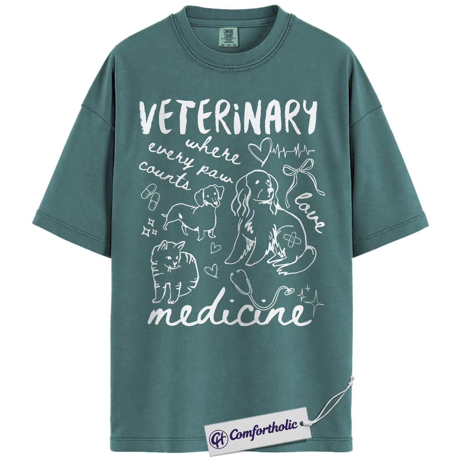 Vet Tech Shirt, Veterinary Where Every Paw Counts Graphic Tee, Veterinary Medicine T-Shirt, Vet Tech Appreciation Gift, Comfort Colors Shirt - Image 11