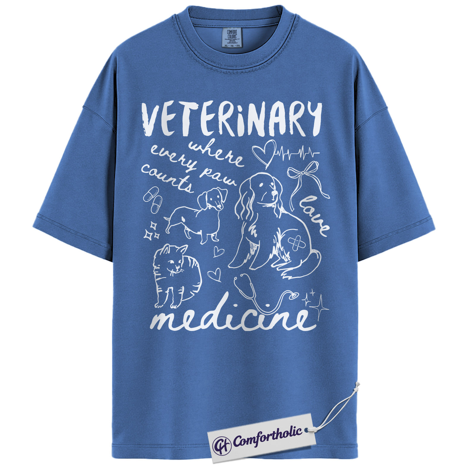 Vet Tech Shirt, Veterinary Where Every Paw Counts Graphic Tee, Veterinary Medicine T-Shirt, Vet Tech Appreciation Gift, Comfort Colors Shirt - Image 12