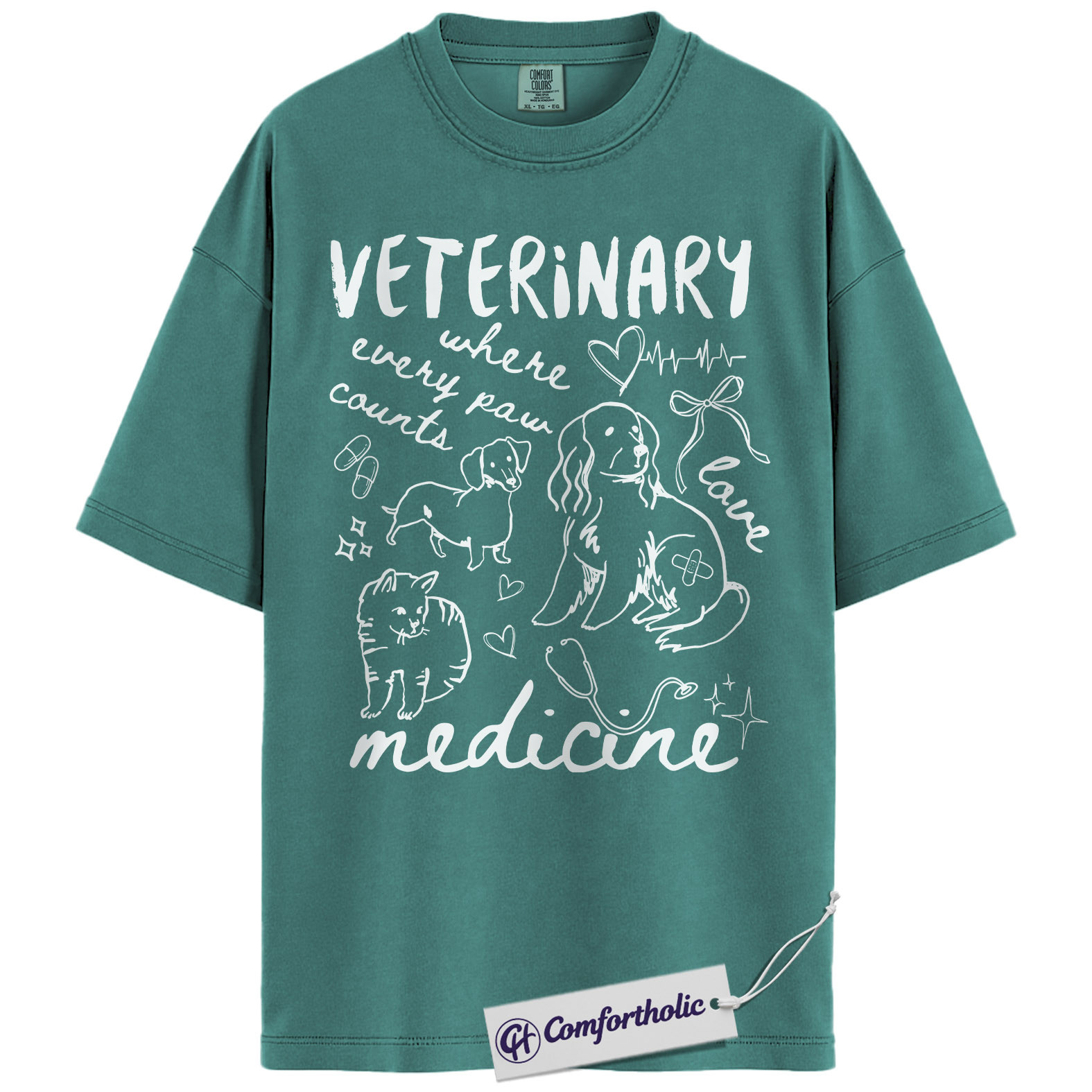 Vet Tech Shirt, Veterinary Where Every Paw Counts Graphic Tee, Veterinary Medicine T-Shirt, Vet Tech Appreciation Gift, Comfort Colors Shirt - Image 13