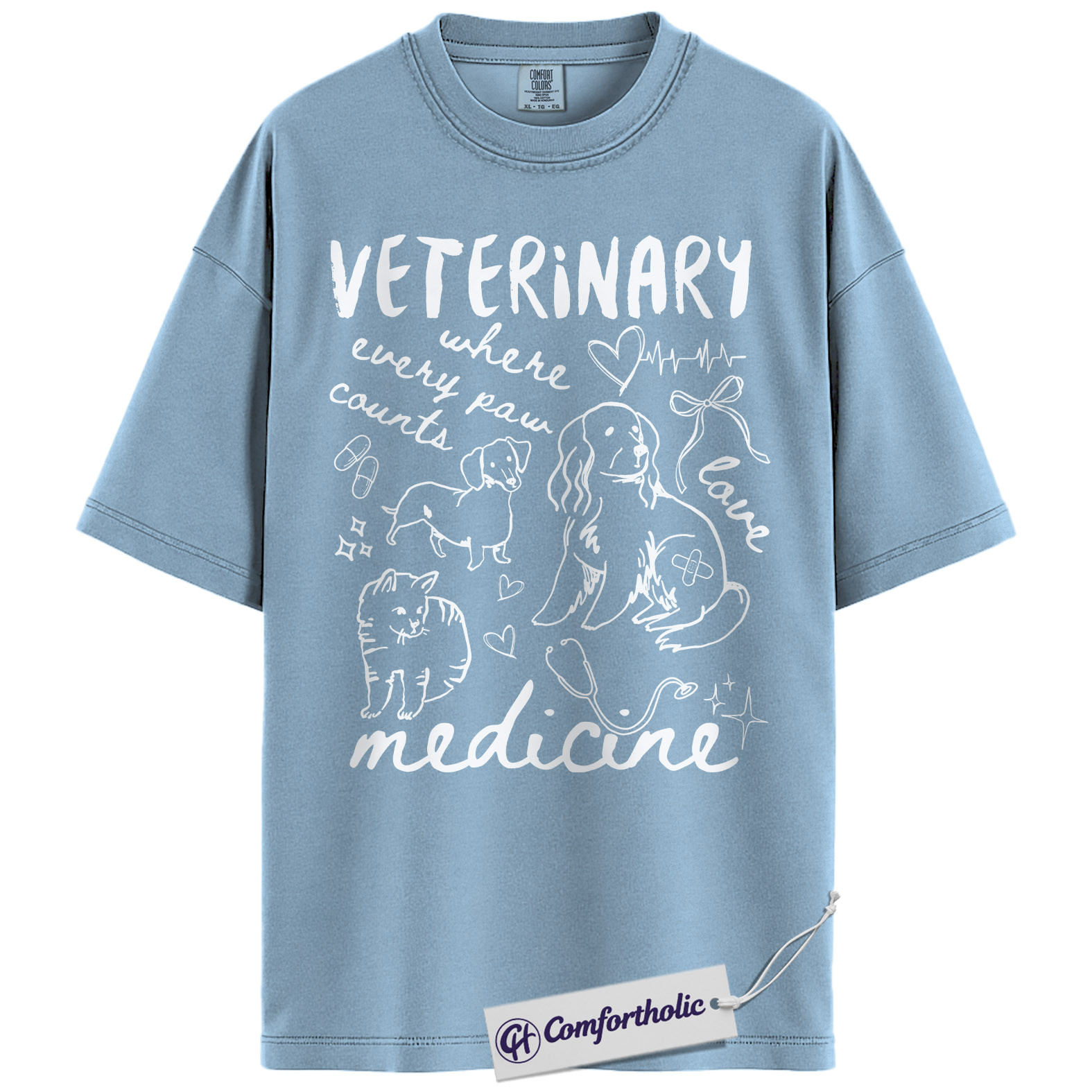Vet Tech Shirt, Veterinary Where Every Paw Counts Graphic Tee, Veterinary Medicine T-Shirt, Vet Tech Appreciation Gift, Comfort Colors Shirt - Image 14