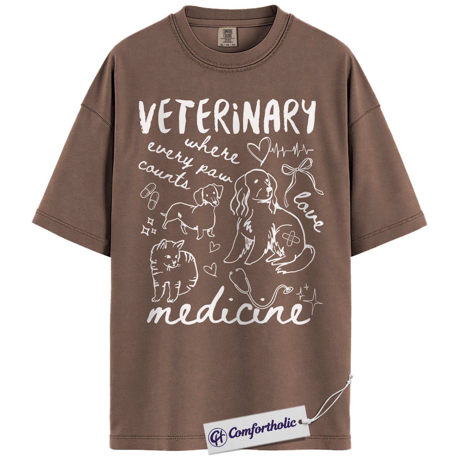 Vet Tech Shirt, Veterinary Where Every Paw Counts Graphic Tee, Veterinary Medicine T-Shirt, Vet Tech Appreciation Gift, Comfort Colors Shirt - Image 19