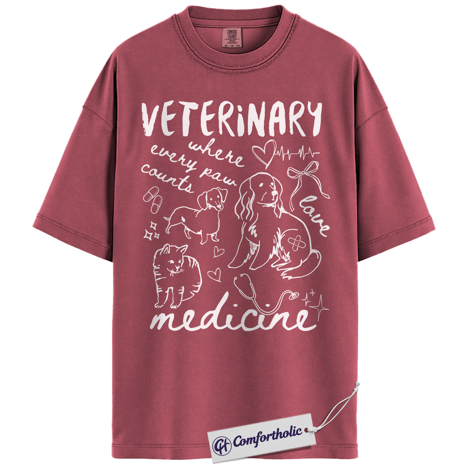 Vet Tech Shirt, Veterinary Where Every Paw Counts Graphic Tee, Veterinary Medicine T-Shirt, Vet Tech Appreciation Gift, Comfort Colors Shirt - Image 18
