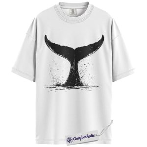 Alternative view of Whale Tail Shirt, Minimalist Ocean Wildlife Graphic Tee, Coastal Sea Life T-Shirt for Beach Lovers, Summer Gift for Ocean Lovers, Comfort Colors Shirt