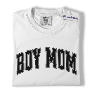 Alternative view of Boy Mom Shirt, BOY MOM Varsity Letter Graphic Tee, Cute Mom T-Shirt, Mother’s Day Gift for Boy Moms, Comfort Colors Shirt