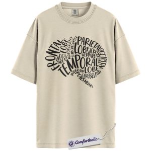 Brain Anatomy Shirt, Neuro Word Cloud Lobes Graphic Tee, Neurology Nurse T-Shirt, Gift for Neuro Nurses & Students, Comfort Colors Shirt