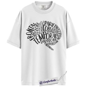 Alternative view of Brain Anatomy Shirt, Neuro Word Cloud Lobes Graphic Tee, Neurology Nurse T-Shirt, Gift for Neuro Nurses & Students, Comfort Colors Shirt