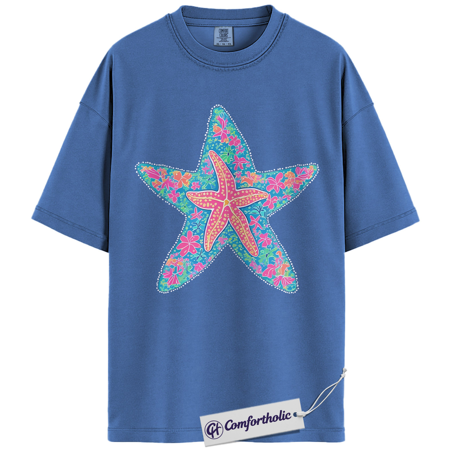Starfish Shirt, Preppy Coastal Floral Graphic Tee, Beach Lover Summer T-Shirt for Women, Cute Vacation Gift, Comfort Colors Shirt - Image 12