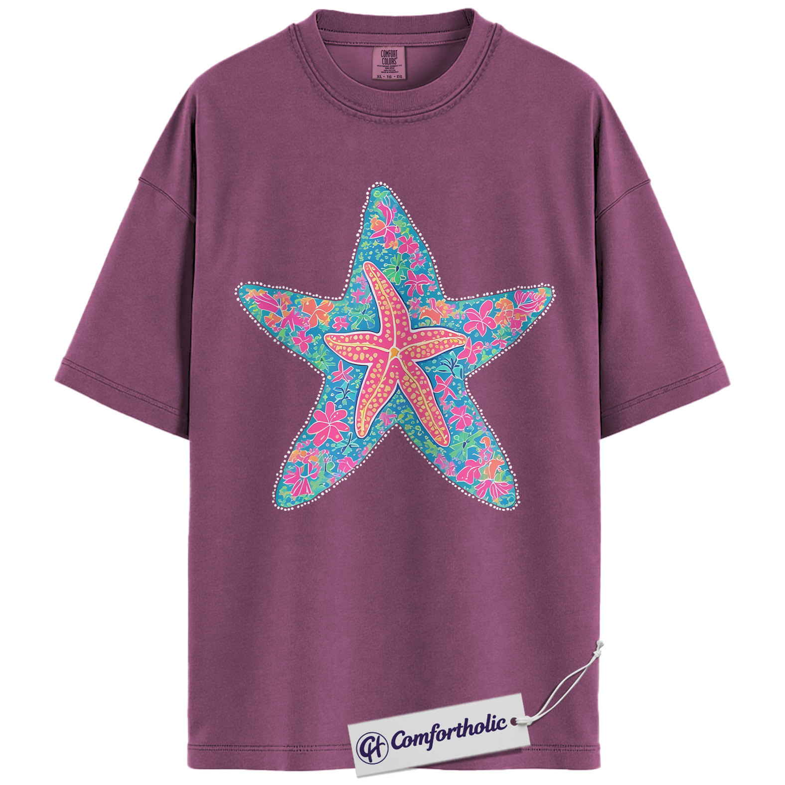 Starfish Shirt, Preppy Coastal Floral Graphic Tee, Beach Lover Summer T-Shirt for Women, Cute Vacation Gift, Comfort Colors Shirt - Image 15