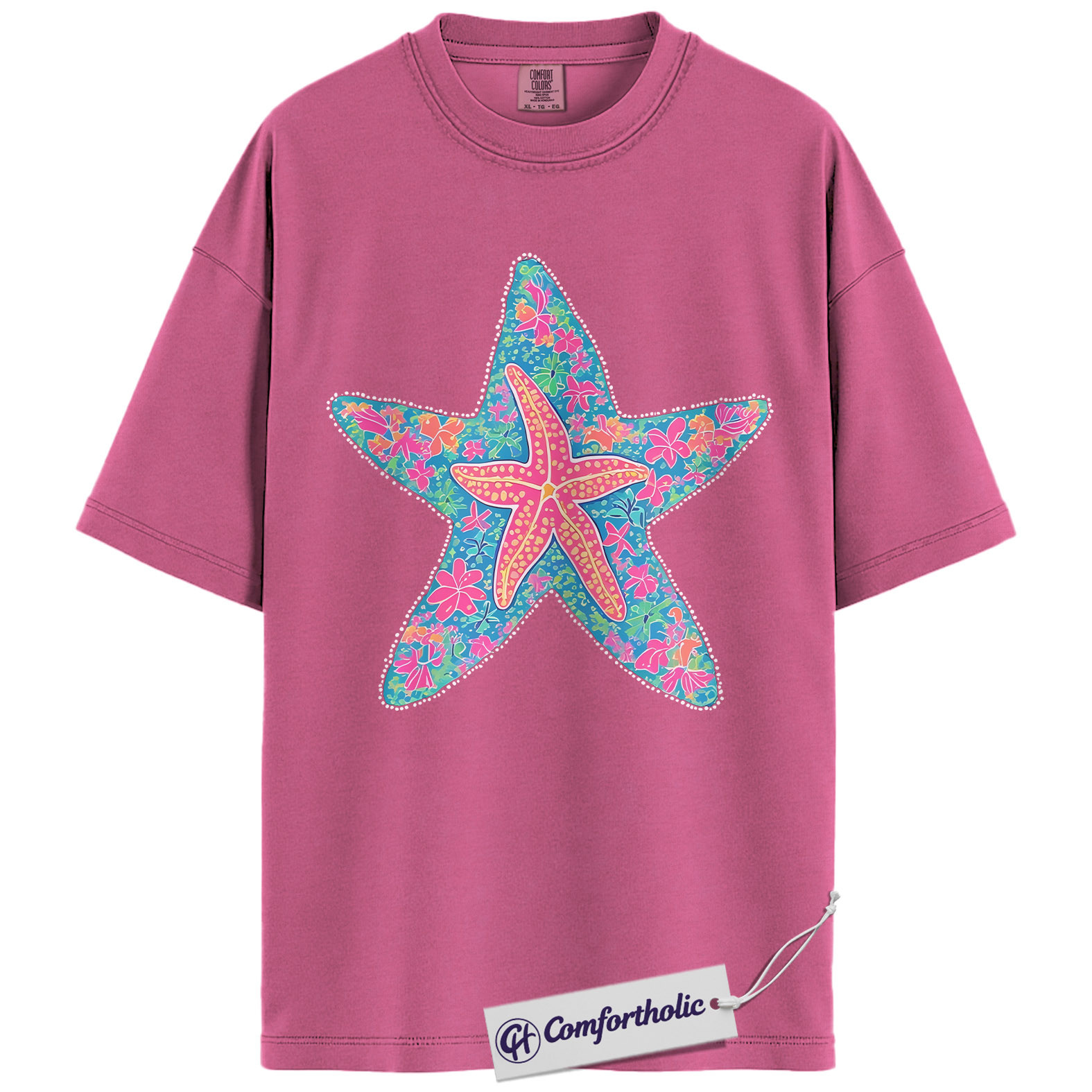 Starfish Shirt, Preppy Coastal Floral Graphic Tee, Beach Lover Summer T-Shirt for Women, Cute Vacation Gift, Comfort Colors Shirt - Image 16