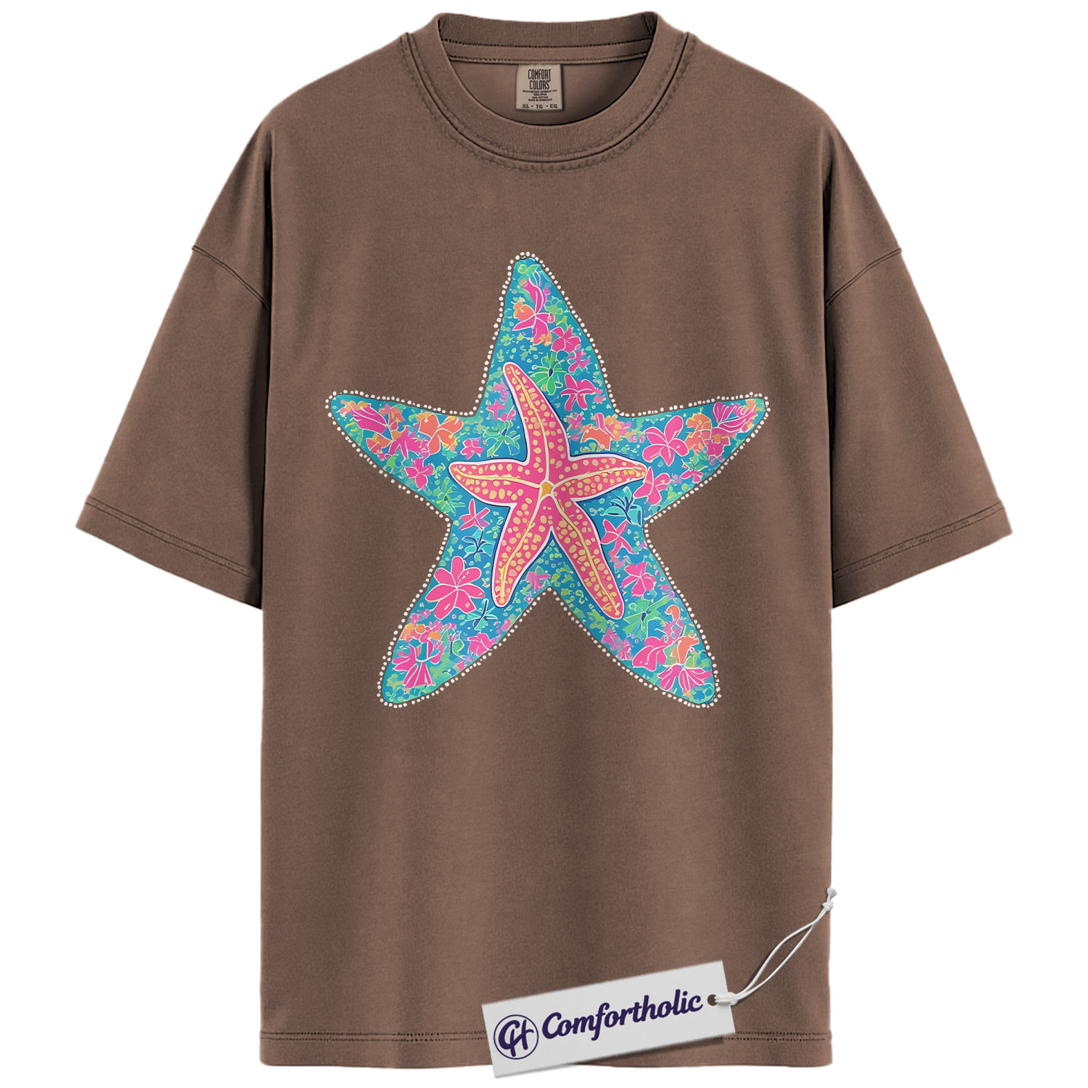 Starfish Shirt, Preppy Coastal Floral Graphic Tee, Beach Lover Summer T-Shirt for Women, Cute Vacation Gift, Comfort Colors Shirt - Image 19