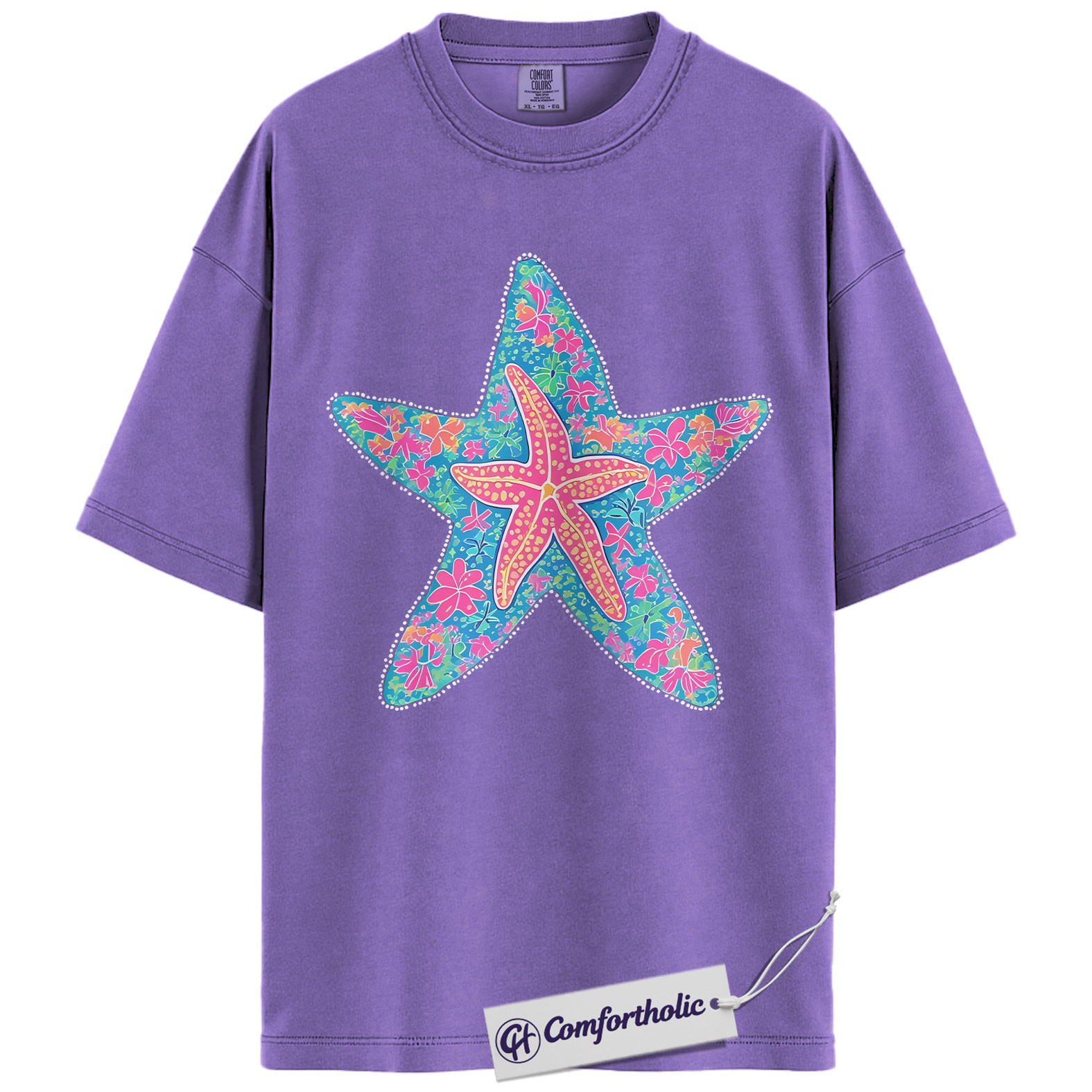 Starfish Shirt, Preppy Coastal Floral Graphic Tee, Beach Lover Summer T-Shirt for Women, Cute Vacation Gift, Comfort Colors Shirt - Image 20