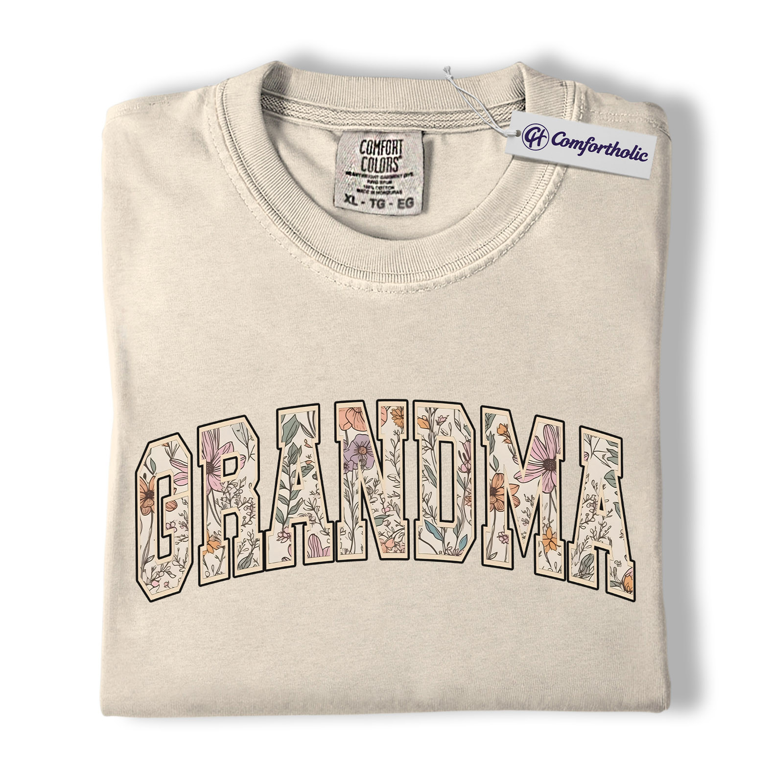 Floral Grandma Shirt, GRANDMA Varsity Letter Graphic Tee, Cute Nana Mimi Gigi T-Shirt, Mother’s Day Gift for Grandma, Comfort Colors Shirt - Image 5