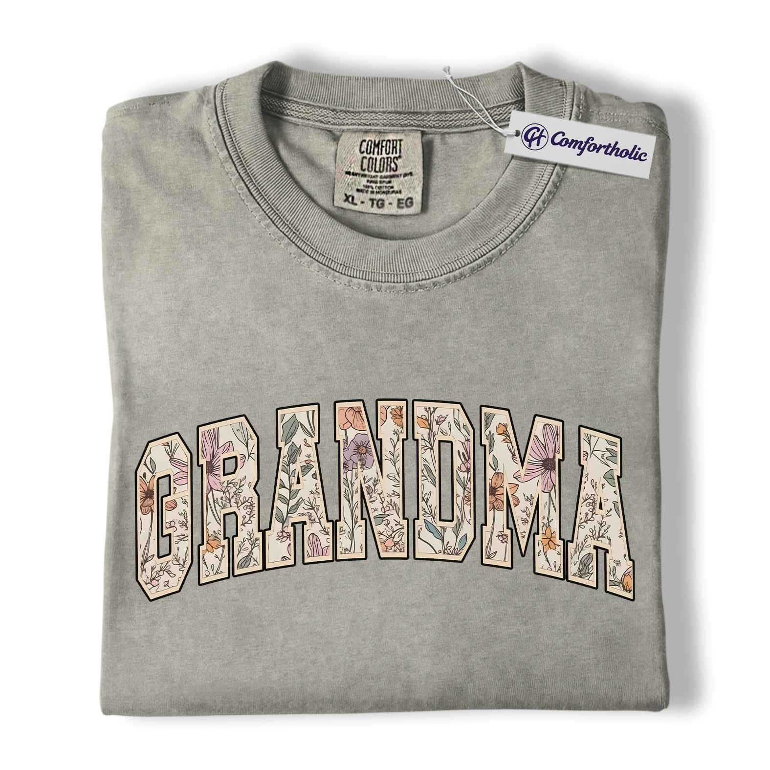 Floral Grandma Shirt, GRANDMA Varsity Letter Graphic Tee, Cute Nana Mimi Gigi T-Shirt, Mother’s Day Gift for Grandma, Comfort Colors Shirt - Image 7