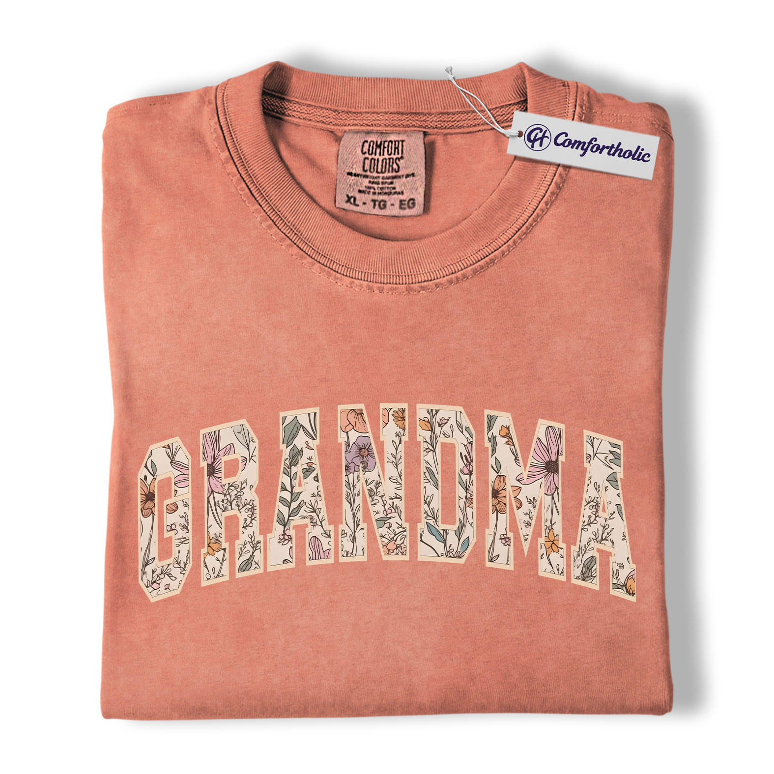 Floral Grandma Shirt, GRANDMA Varsity Letter Graphic Tee, Cute Nana Mimi Gigi T-Shirt, Mother’s Day Gift for Grandma, Comfort Colors Shirt - Image 8