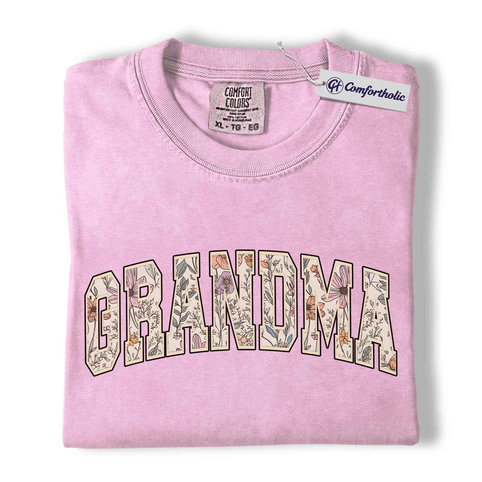 Floral Grandma Shirt, GRANDMA Varsity Letter Graphic Tee, Cute Nana Mimi Gigi T-Shirt, Mother’s Day Gift for Grandma, Comfort Colors Shirt - Image 9