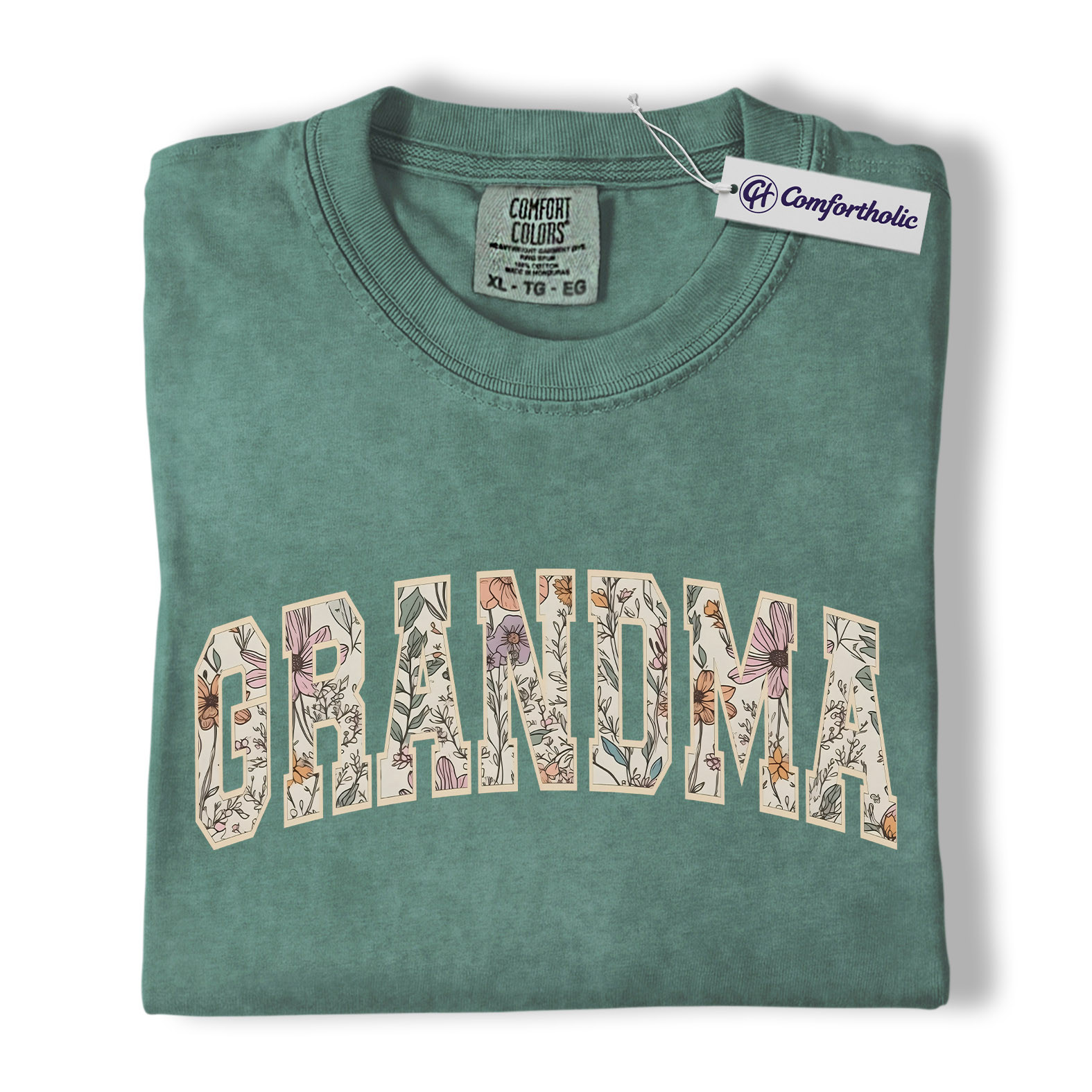 Floral Grandma Shirt, GRANDMA Varsity Letter Graphic Tee, Cute Nana Mimi Gigi T-Shirt, Mother’s Day Gift for Grandma, Comfort Colors Shirt - Image 11
