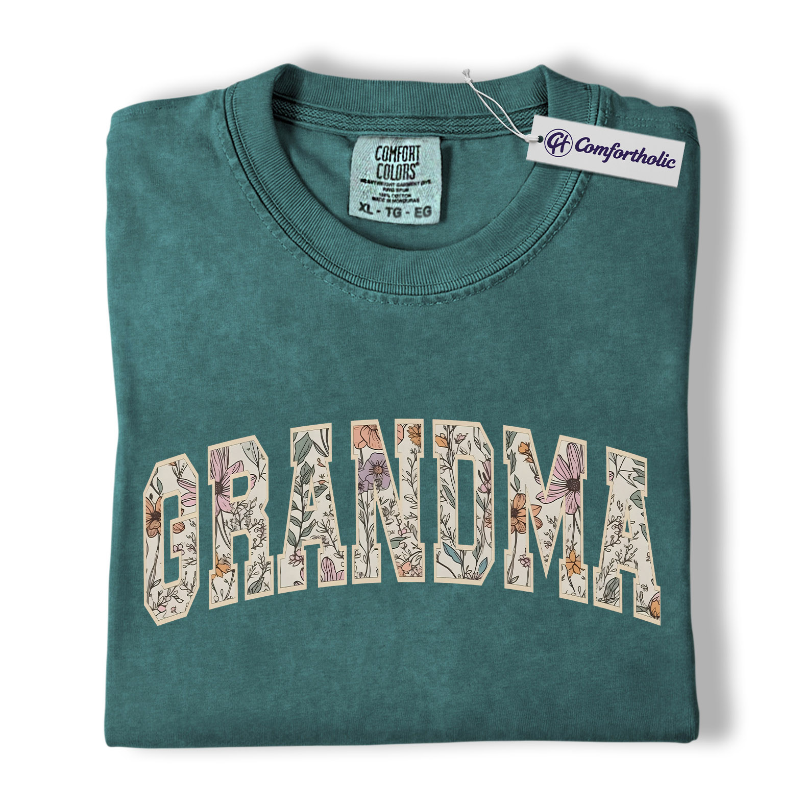 Floral Grandma Shirt, GRANDMA Varsity Letter Graphic Tee, Cute Nana Mimi Gigi T-Shirt, Mother’s Day Gift for Grandma, Comfort Colors Shirt - Image 12