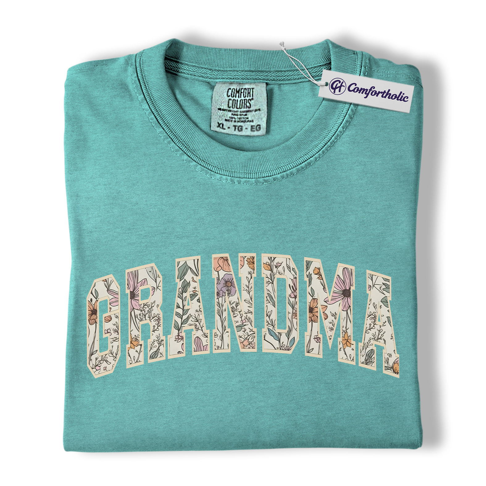 Floral Grandma Shirt, GRANDMA Varsity Letter Graphic Tee, Cute Nana Mimi Gigi T-Shirt, Mother’s Day Gift for Grandma, Comfort Colors Shirt - Image 14