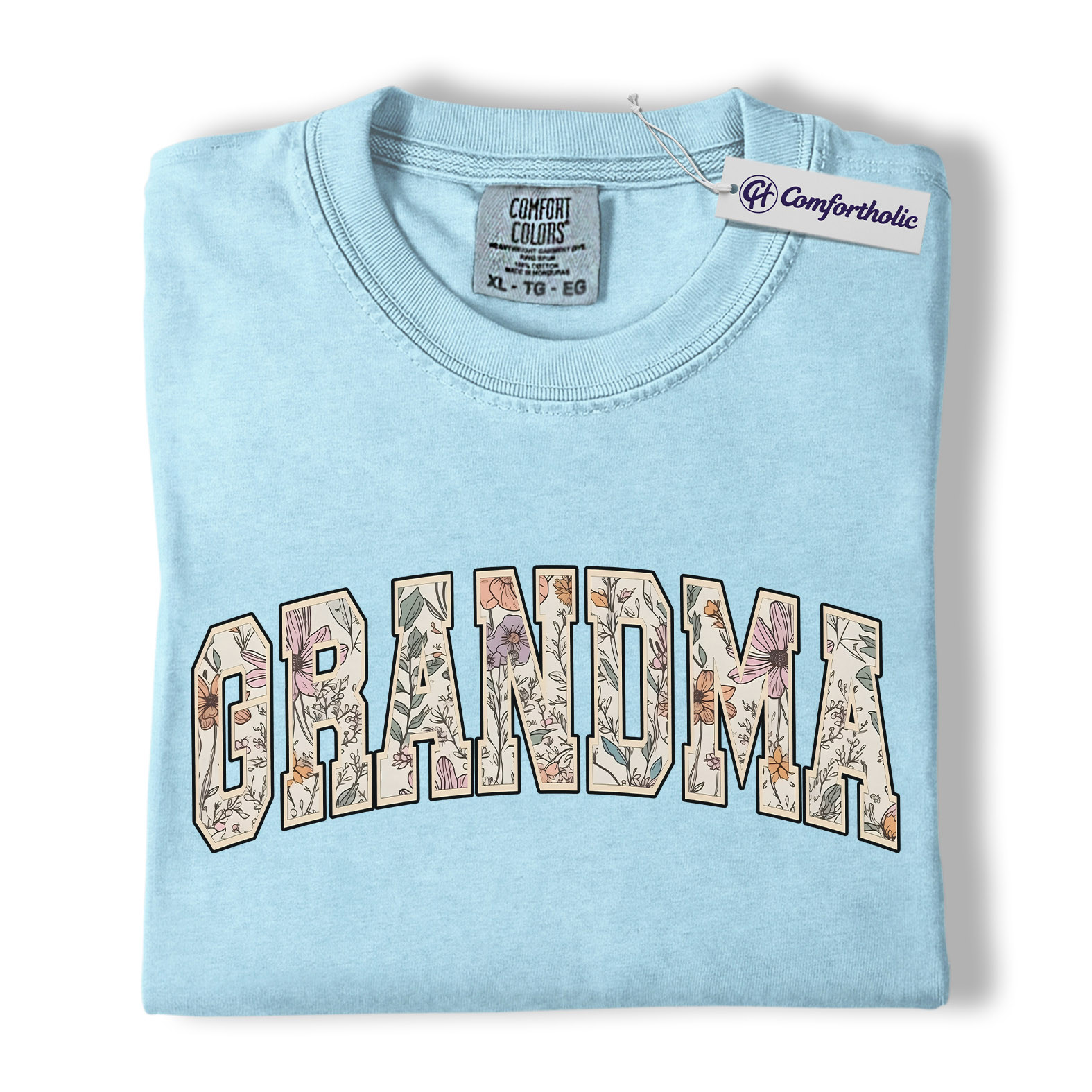 Floral Grandma Shirt, GRANDMA Varsity Letter Graphic Tee, Cute Nana Mimi Gigi T-Shirt, Mother’s Day Gift for Grandma, Comfort Colors Shirt - Image 15