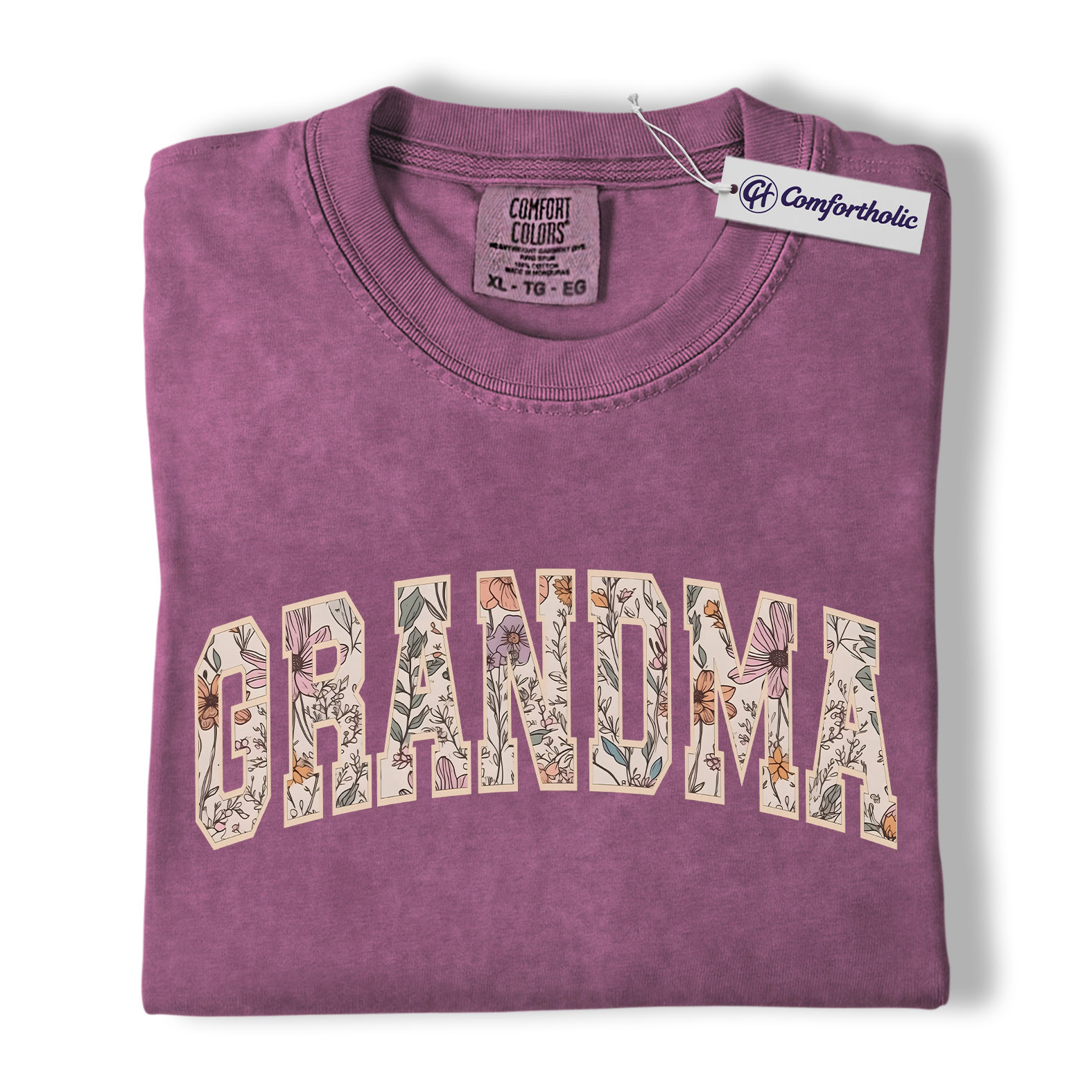 Floral Grandma Shirt, GRANDMA Varsity Letter Graphic Tee, Cute Nana Mimi Gigi T-Shirt, Mother’s Day Gift for Grandma, Comfort Colors Shirt - Image 16