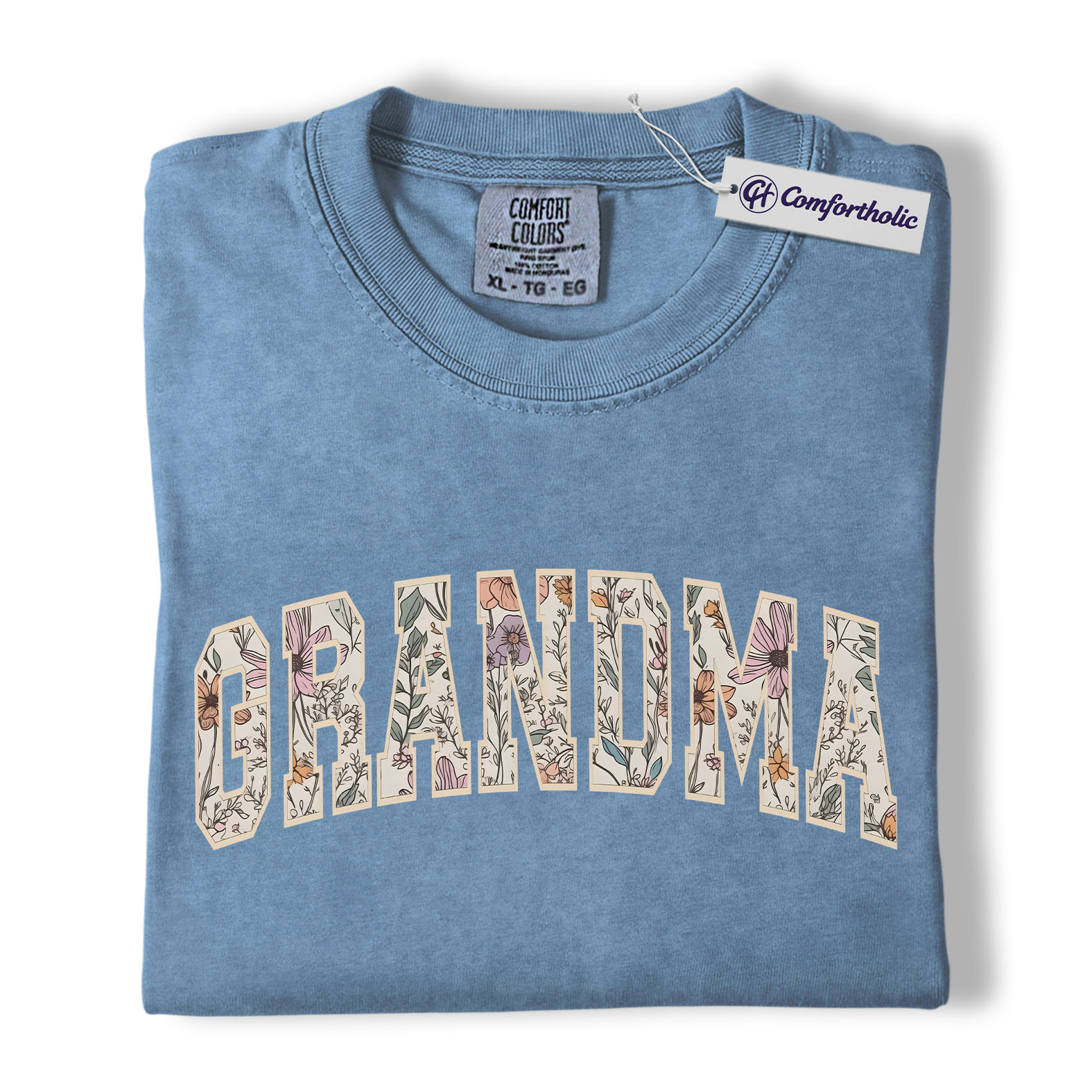 Floral Grandma Shirt, GRANDMA Varsity Letter Graphic Tee, Cute Nana Mimi Gigi T-Shirt, Mother’s Day Gift for Grandma, Comfort Colors Shirt - Image 18