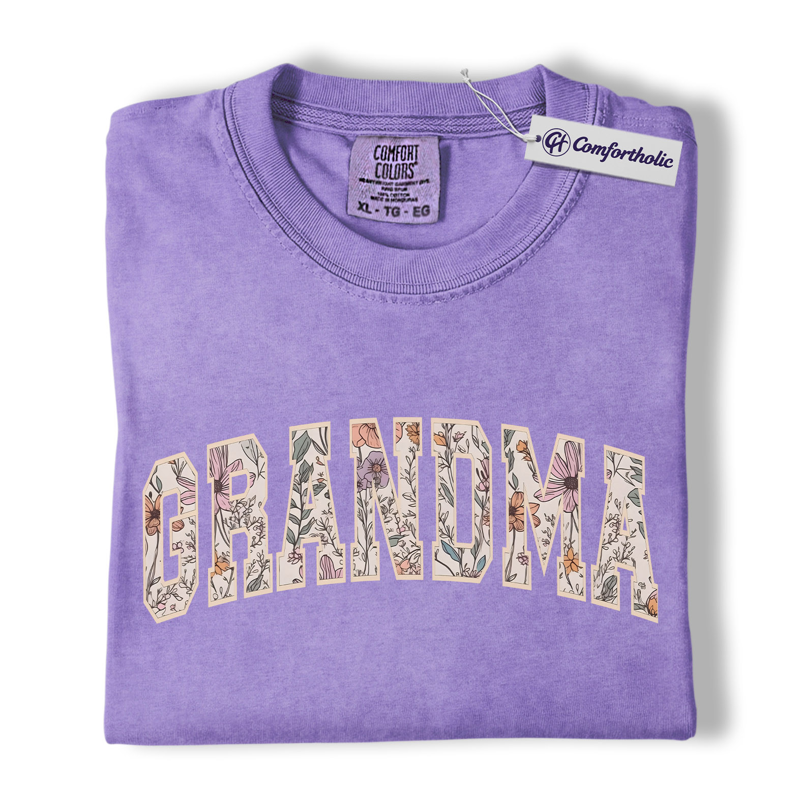 Floral Grandma Shirt, GRANDMA Varsity Letter Graphic Tee, Cute Nana Mimi Gigi T-Shirt, Mother’s Day Gift for Grandma, Comfort Colors Shirt - Image 20