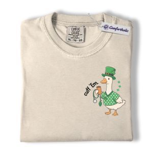 St Patrick's Day Nurse Shirt, Cuff 'Em Funny Goose Blood Pressure Graphic Tee, RN T-Shirt, St Patrick's Day Gift for Nurses, Comfort Colors Shirt